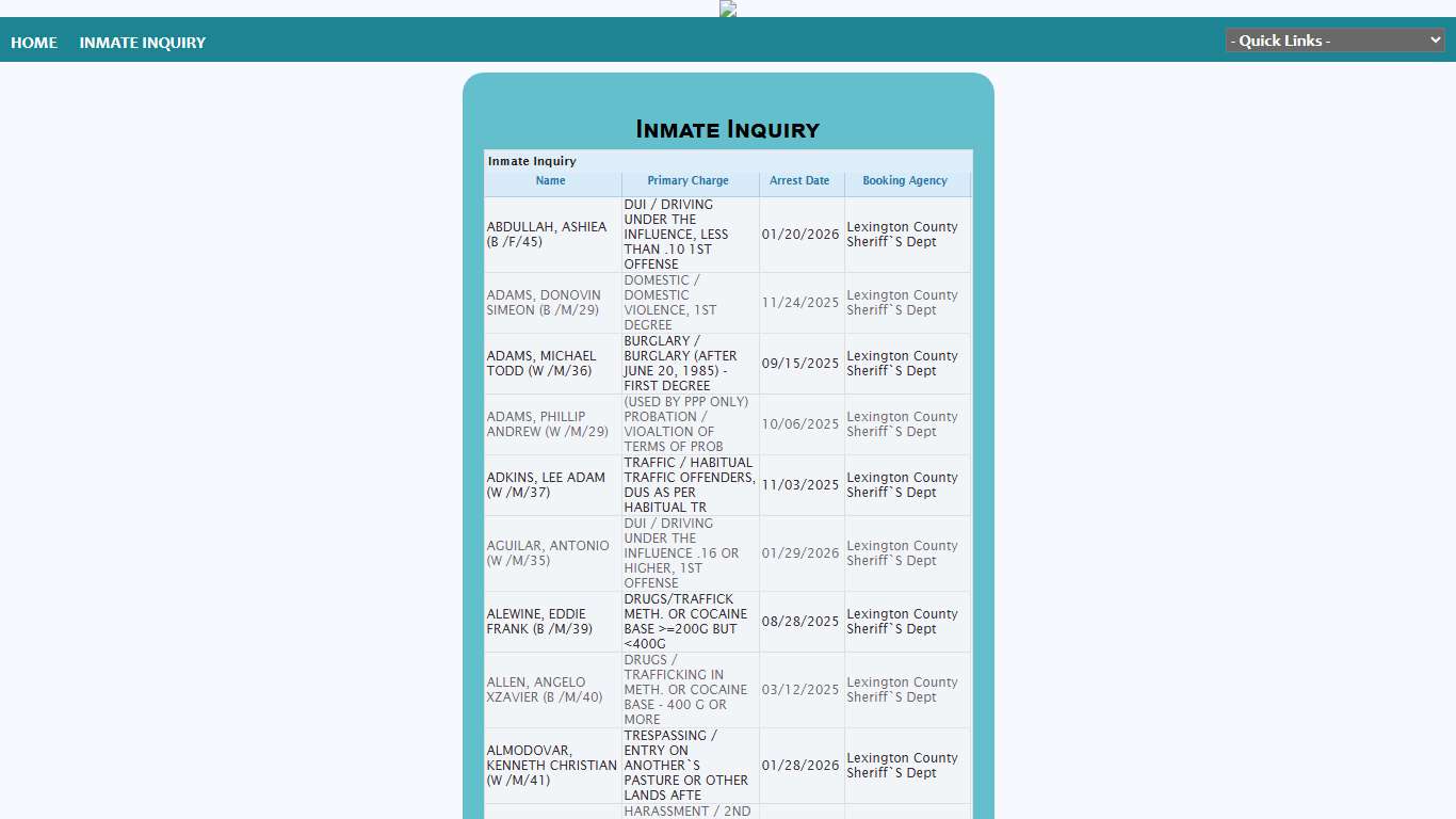 Lexington County Sheriff Office P2C